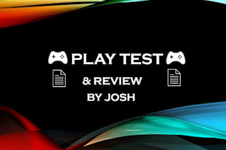 test your video games and give them a review and report
