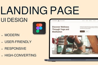 design an user friendly landing page with figma, UI design