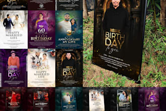 design elegant luxury birthday and anniversary flyers