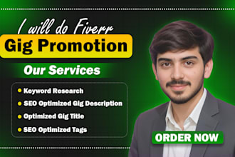 do fiverr gig promotion, fiverr gig SEO, and set fiverr gig