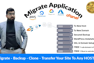 migrate websites PHP nodejs and wordpress to any hosting providers