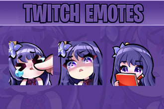 design chibi emotes or sticker of existing anime characters