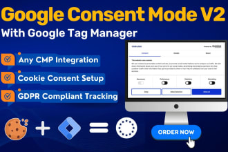setup consent mode v2 any cookie banner with google tag manager, gdpr or ccpa