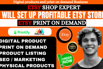 do etsy store creation etsy print on demand shop set up etsy seo listing
