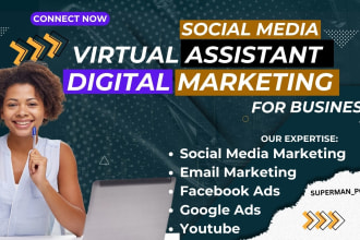manage facebook pinterest instagram and youtube as manager and virtual assistant