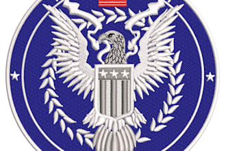 do custom patches, logo embroidery digitizing into pes,dst, emb in 1 hour