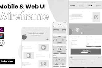 create ui ux wireframe for website and mobile app