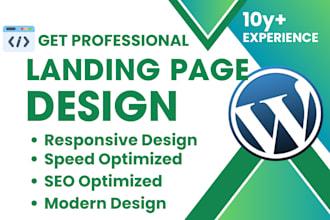 do landing web page design with UI UX wordpress website