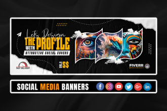 design facebook cover, youtube banner or social media design