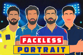 create faceless minimalist illustration portrait
