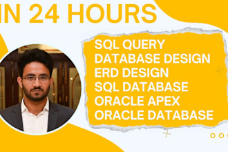 design database, write sql queries, mysql, oracle, sqllite