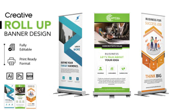 design roll up banner, retractable banner, pull up or x banner signage