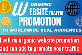 do organic website promotion and run ads to promote your traffic