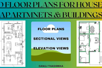 model autocad 2d floor plans and building plan