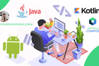 develop android applications in kotlin, java and xml