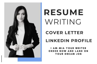 provide professional resume writing service, cover letter and linkedin profile