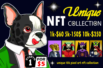 create custom nft generate 10k nft pixel, 10k nft collection