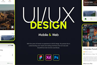 design any UI UX design, mobile app or website ui ux design