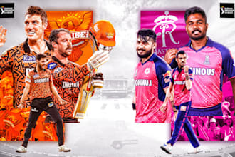 design a creative cricket thumbnail