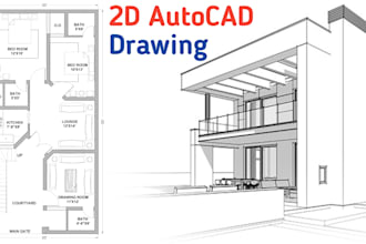 create architectural 2d floor plans in autocad and revit