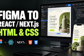 convert figma to react, next js or responsive HTML CSS
