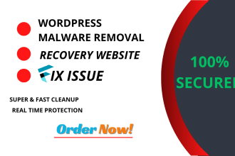 wordpress malware removal, hacked website recovery with website security