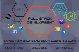 create react website or full stack website in react nextjs nodejs django