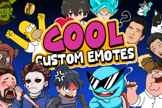 design custom emotes, sub badges for kick, twitch, youtube