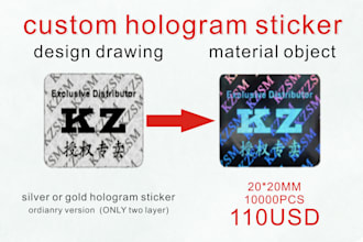print your custom holographic vinyl stickers  of your logo