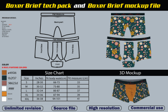 design men and women underware,boxer,swimwear,brief techpack