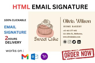 create professional clickable html email signature for gmail and outlook