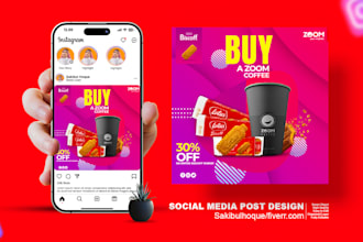 design high quality instagram posts and social media banner ads