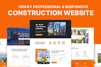 make construction, hvac, plumbing  wordpress website using elementor pro