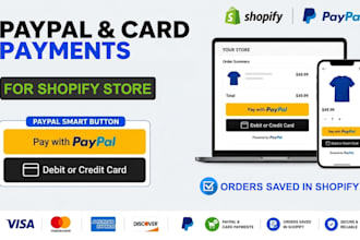 add paypal smart button debit credit card on shopify