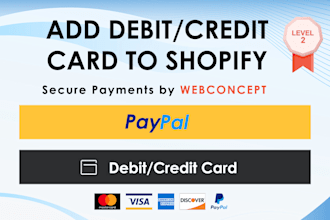 add paypal credit and debit card payment gateway on shopify