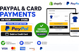 add paypal smart button debit credit card on shopify