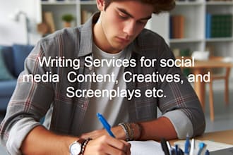 do creative  writing for social media content and short film stories