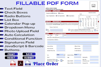 professionally create fillable PDF form and redesign PDF form