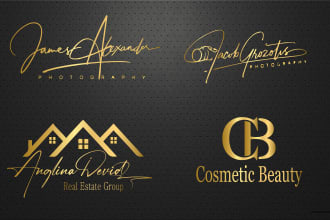 create the luxury autograph, handwritten, digital script business signature logo