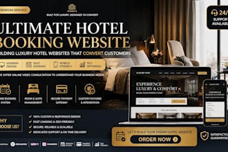 professionally build hotel and resort booking website airbnb
