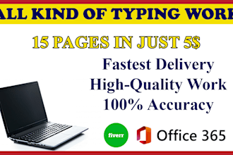 fast typing job, retype scanned documents, your typist