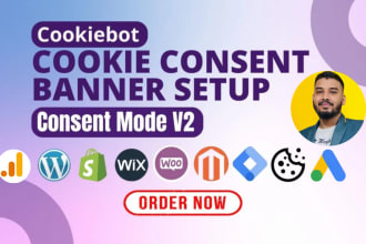 setup gdpr google cookie consent mode v2 with cookiebot and GTM