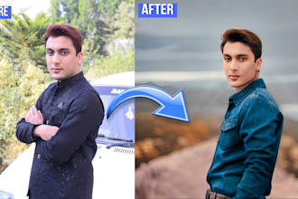 do professional clothing change n background removal