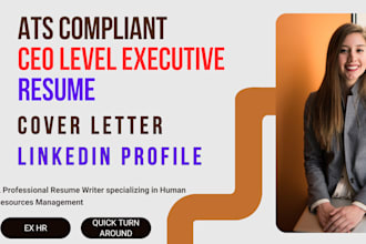 write CEO, svp, vp, cto, cfo, director, and executive resumes with cover letter