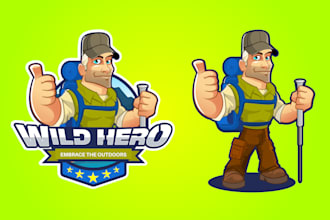 design a unique cartoon mascot logo and business mascot for your brand
