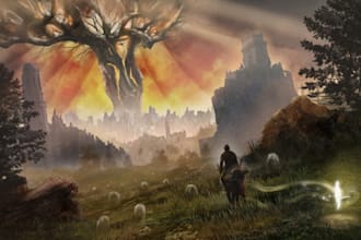 draw beautiful fantasy scene concept artwork