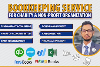 do nonprofit charity bookkeeping in quickbooks, xero, wave, excel