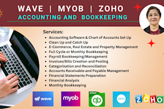 do bookkeeping using wave, myob or zoho