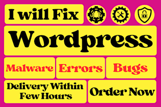 fix wordpress malware removal critical error, fatal error, bugs, wordpress help