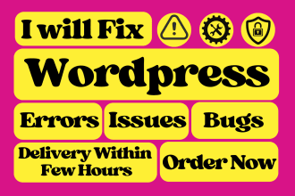 fix wordpress critical error, fatal error, issues, bugs and wordpress help